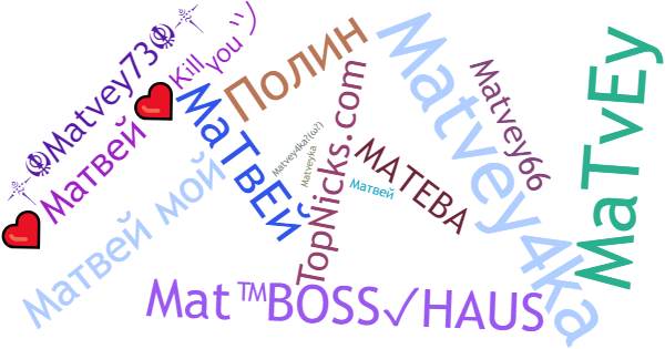 Нікнейми для Matvey